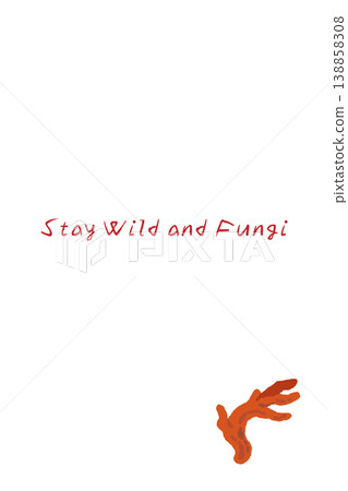 Vertical menu/card template with a hand-drawn illustration of a branched coral mushroom (Podostroma cornu-damae). Vertical menu/card template with a hand-drawn illustration of a branched coral mushroom (Podostroma cornu-damae). 138858308