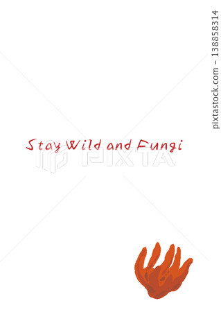 Vertical menu/card template with hand-drawn illustration of a slender *Podostroma cornu-damae* mushroom. Vertical menu/card template with hand-drawn illustration of a slender *Podostroma cornu-damae* mushroom. 138858314