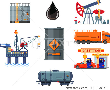 Oil industry Infographics Oil industry Infographics 138858348