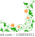 Element for design, corner flower, vector 138858351
