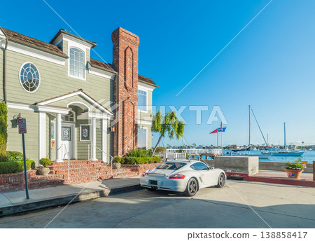 Luxury car parked by the sea in Balboa island Luxury car parked by the sea in Balboa island 138858417
