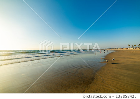 Newport Beach Municipal Beach at sunset 138858423