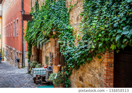 Picturesque restaurant in a small village in Tuscany Picturesque restaurant in a small village in Tuscany 138858513