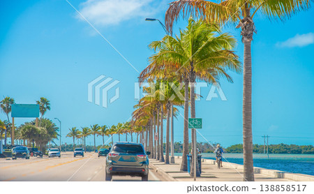 Traffic in Florida Keys on a sunny day Traffic in Florida Keys on a sunny day 138858517