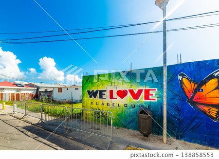 We Love Guadeloupe mural on a sunny day We Love Guadeloupe mural on a sunny day 138858553
