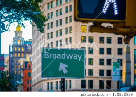 Broadway street sign in Midtown Manhattan 138858559