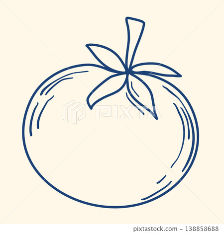 Tomato, hand drawn blue ink clip art illustration Tomato, hand drawn blue ink clip art illustration 138858688