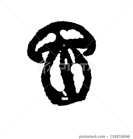 Black and white hand-drawn illustration of porcini mushrooms (thickly sliced cross-section) Black and white hand-drawn illustration of porcini mushrooms (thickly sliced cross-section) 138858696
