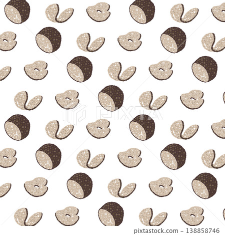 Seamless pattern background illustration of sliced truffles (mixed and scattered) Seamless pattern background illustration of sliced truffles (mixed and scattered) 138858746