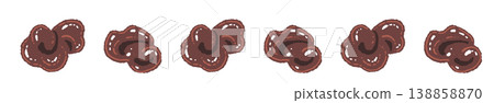 Wood ear mushroom (alternating pattern) line decoration/decorative border illustration material 138858870