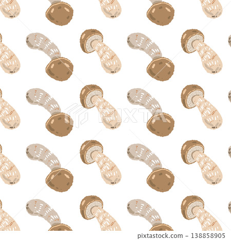 牛肝菌無縫圖案背景插圖（各種角度和排列方式） 138858905