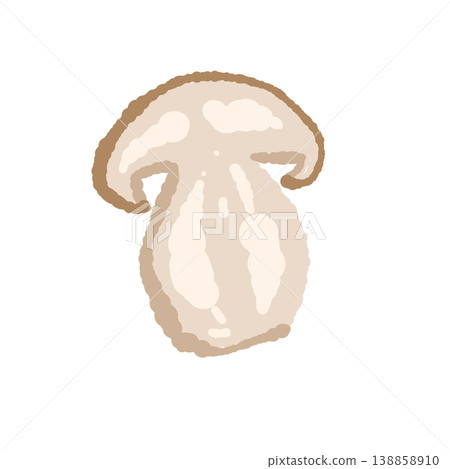 Hand-drawn illustration of porcini mushrooms (thickly sliced cross-section) 138858910