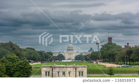 US Capitol Building Viewed from the National Mall Under a Dramatic Dark Sky US Capitol Building Viewed from the National Mall Under a Dramatic Dark Sky 138858973
