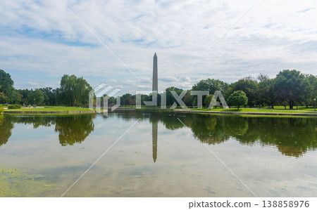 Washington Monument Reflected in the National Mall Reflecting Pool Washington Monument Reflected in the National Mall Reflecting Pool 138858976