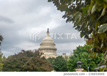 World famous United States Capitol Building under an overcast sky World famous United States Capitol Building under an overcast sky 138858988