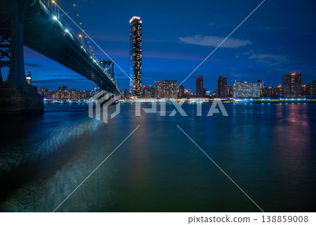 Manhattan bridge seen from Brooklyn at night Manhattan bridge seen from Brooklyn at night 138859008