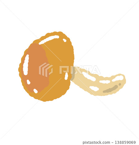 Hand-drawn illustration material of a single mushroom (diagonal view) Hand-drawn illustration material of a single mushroom (diagonal view) 138859069