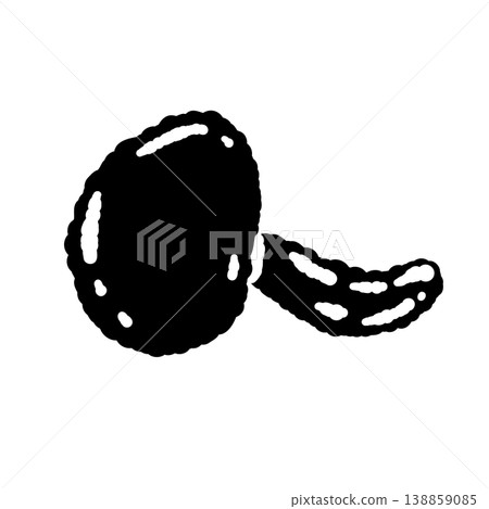 Monochrome hand-drawn illustration material of a single mushroom (diagonal view) Monochrome hand-drawn illustration material of a single mushroom (diagonal view) 138859085