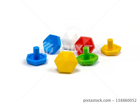 children's moza a different colors on a white background, close-up 138860052
