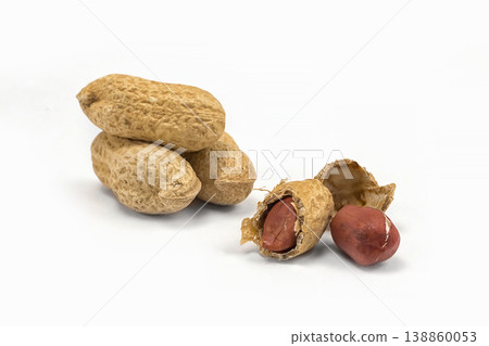 peanuts on a white background peanuts on a white background 138860053