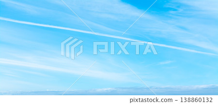 Blue sky with small white clouds 138860132