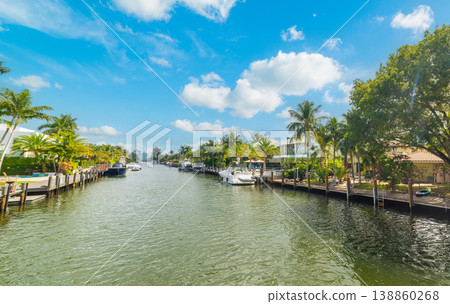 Luxury mansions and yachts on Fort Lauderdale canals Luxury mansions and yachts on Fort Lauderdale canals 138860268
