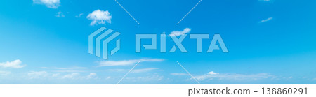 Blue sky with few scattered white clouds Blue sky with few scattered white clouds 138860291