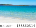 White sand and turquoise water in La Pelosa Beach 138860314