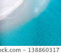Aerial View of Turquoise Water and White Sand Beach in La Pelosa Sardinia 138860317