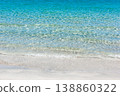 Details of small waves by the shore in a white sand beach with turquoise water 138860322