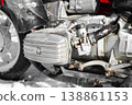 Retro motorcycle engine close up view . 138861153