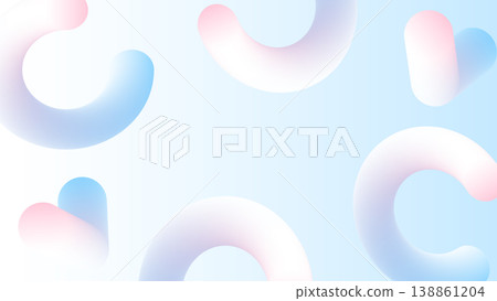 抽象邊框背景,帶有 3D 管狀物和心形圖案,淺藍色漸變,16:9 寬高比。 抽象邊框背景,帶有 3D 管狀物和心形圖案,淺藍色漸變,16:9 寬高比。 138861204