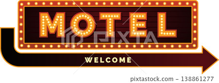 Old school motel sign illustration 138861277
