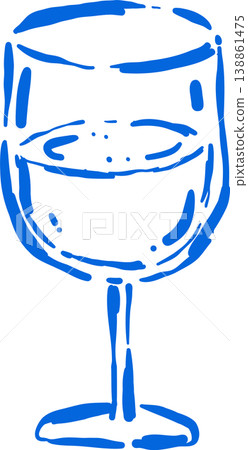 A Glass of Wine Outline Whimsical Hand Drawn A Glass of Wine Outline Whimsical Hand Drawn 138861475