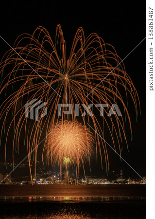 Fireworks display at Lake Suwa Fireworks display at Lake Suwa 138861487