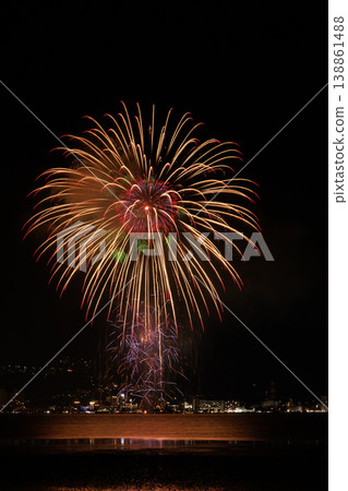Fireworks display at Lake Suwa Fireworks display at Lake Suwa 138861488
