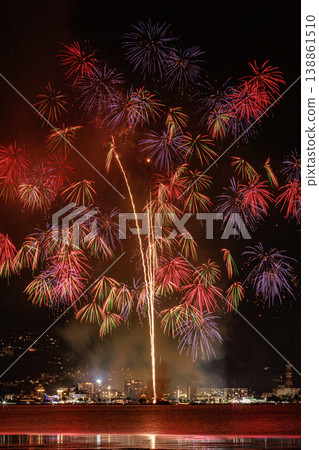 Fireworks display at Lake Suwa Fireworks display at Lake Suwa 138861510