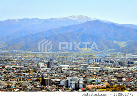 Nagano City, Miwa in the foreground / Aeon Mall Suzaka and M-Wave visible in the distance (Nagano City, Nagano Prefecture) [2026.4] 138861772
