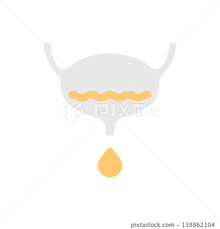 Urine drop dripping from bladder 138862104