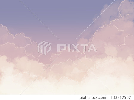 A fairytale-like background of sky and clouds at various times of day. 138862507
