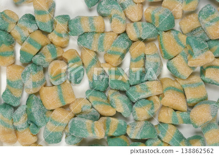 Handmade Striped Pasta on White Background Handmade Striped Pasta on White Background 138862562