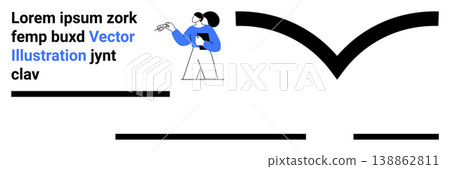 Education, learning, publishing, creativity, storytelling, academic content. A person holding a writing tool next to text and an open book-style design. Education and learning presented 138862811
