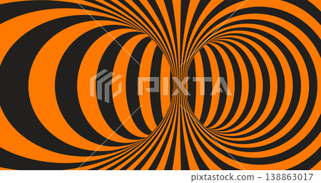 black and orange optical illusion 3d effect 138863017