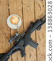 Rifle and coffee 138863028