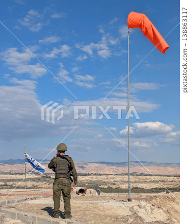 Israeli soldier and flag Israeli soldier and flag 138863117