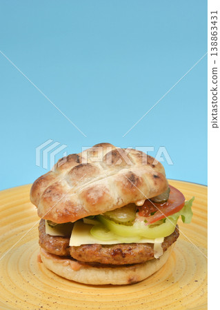Gourmet Beef Burger with Fresh Vegetables Gourmet Beef Burger with Fresh Vegetables 138863431
