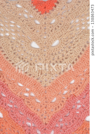 Peach and Beige Crochet Lace Pattern 138863473