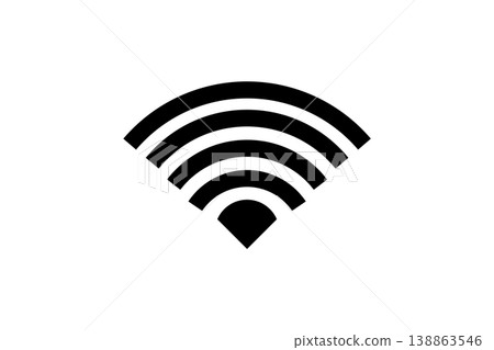 WiFi Signal Icon On White Background Representing Wireless Network Connectivity And Communication WiFi Signal Icon On White Background Representing Wireless Network Connectivity And Communication 138863546