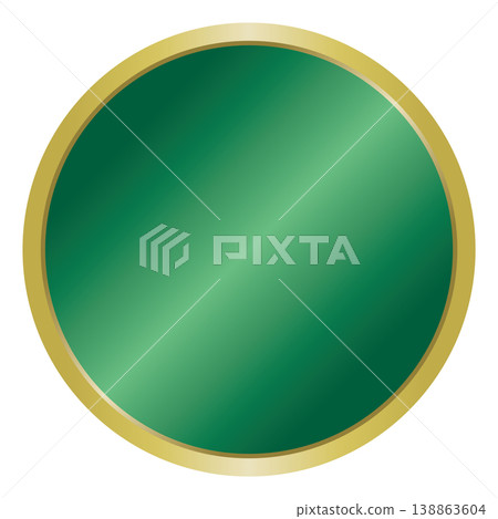 A simple green and gold medal (round) A simple green and gold medal (round) 138863604