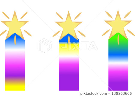 Three Colorful Gradient Ranking Pillars with Golden Stars Three Colorful Gradient Ranking Pillars with Golden Stars 138863666